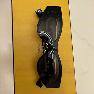 Fendi Black Card Holder with Pink Logo